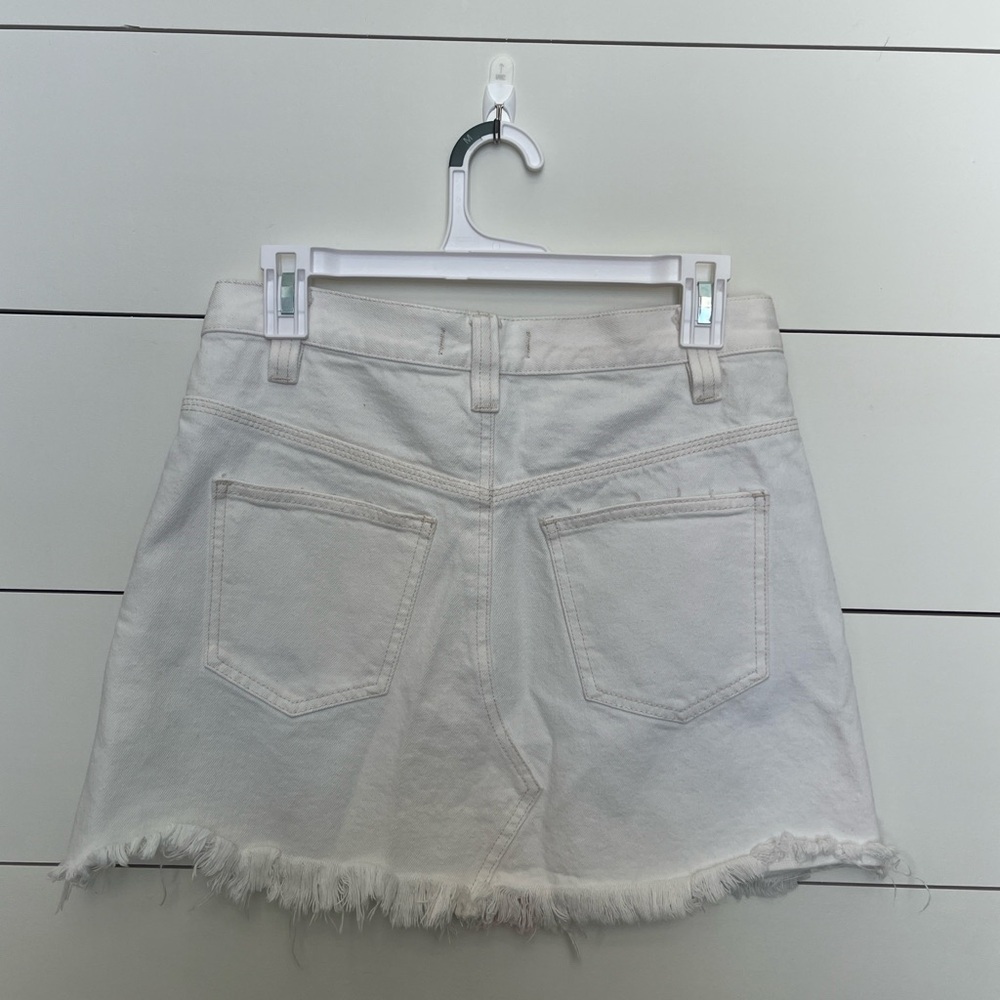 We The Free FREE PEOPLE Cream Denim Skirt SZ 26 - Picture 2 of 7